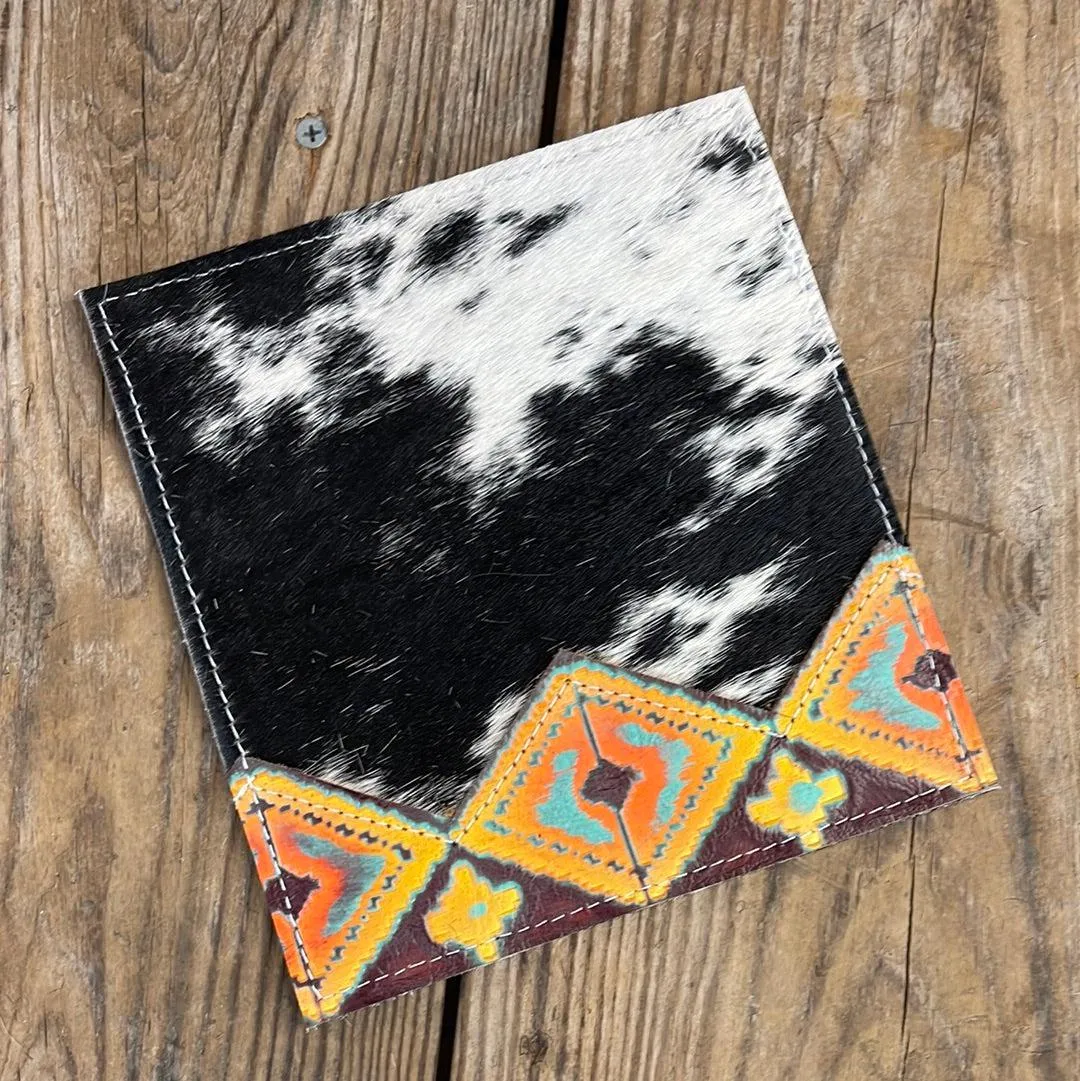 091 Checkbook Cover - Black & White w/ Western Sunset