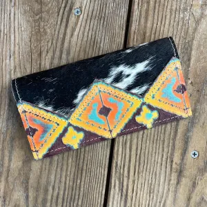 091 Checkbook Cover - Black & White w/ Western Sunset