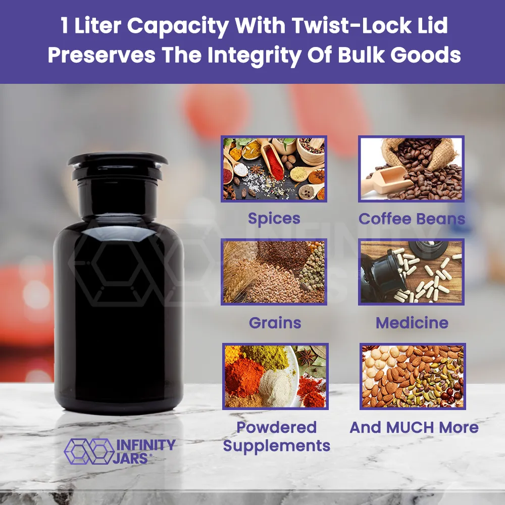 1 Liter Glass-on-Glass Apothecary Jar