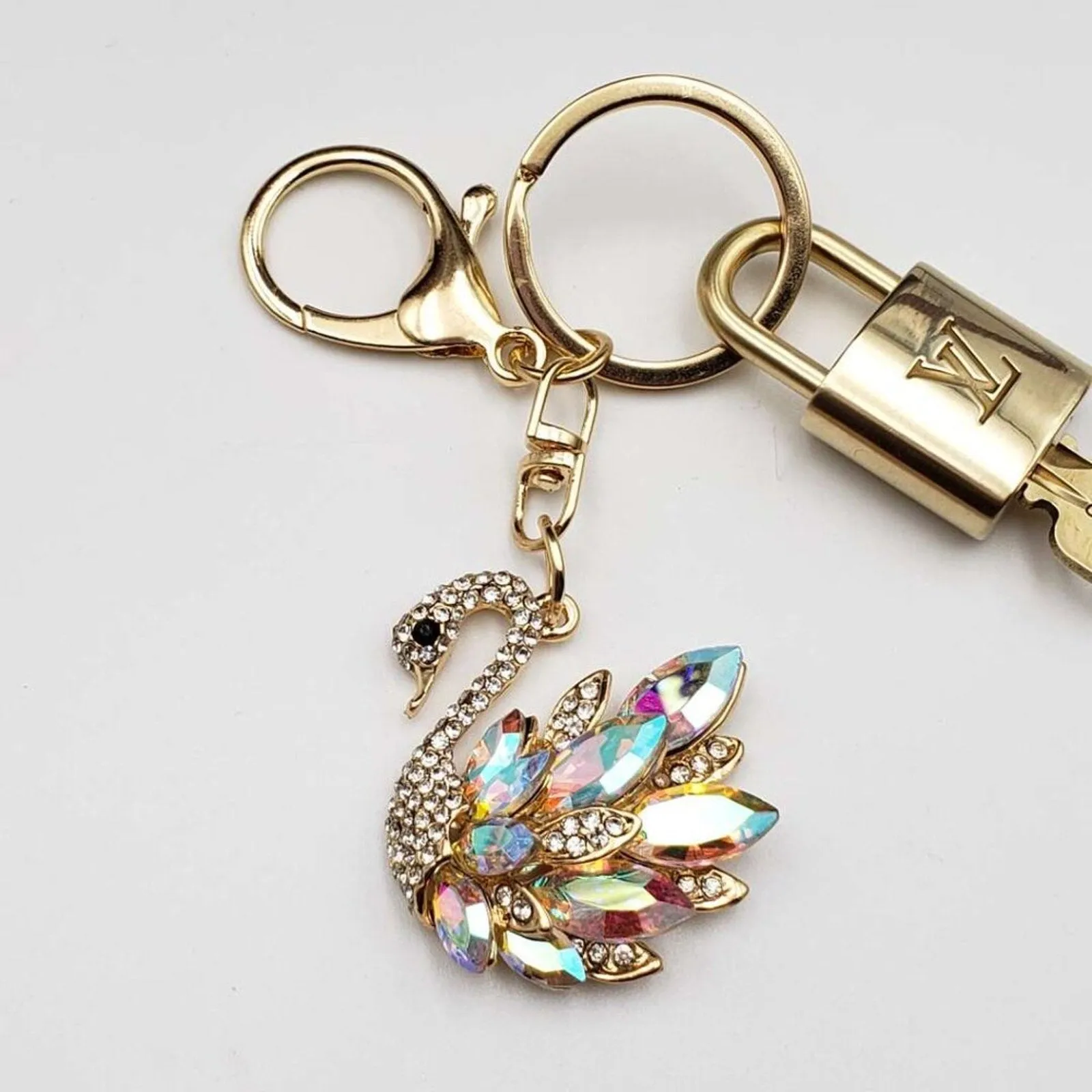 100% Auth Louis Vuitton Lock & Key with unbranded Bagcharm, Keycharm, Keychain