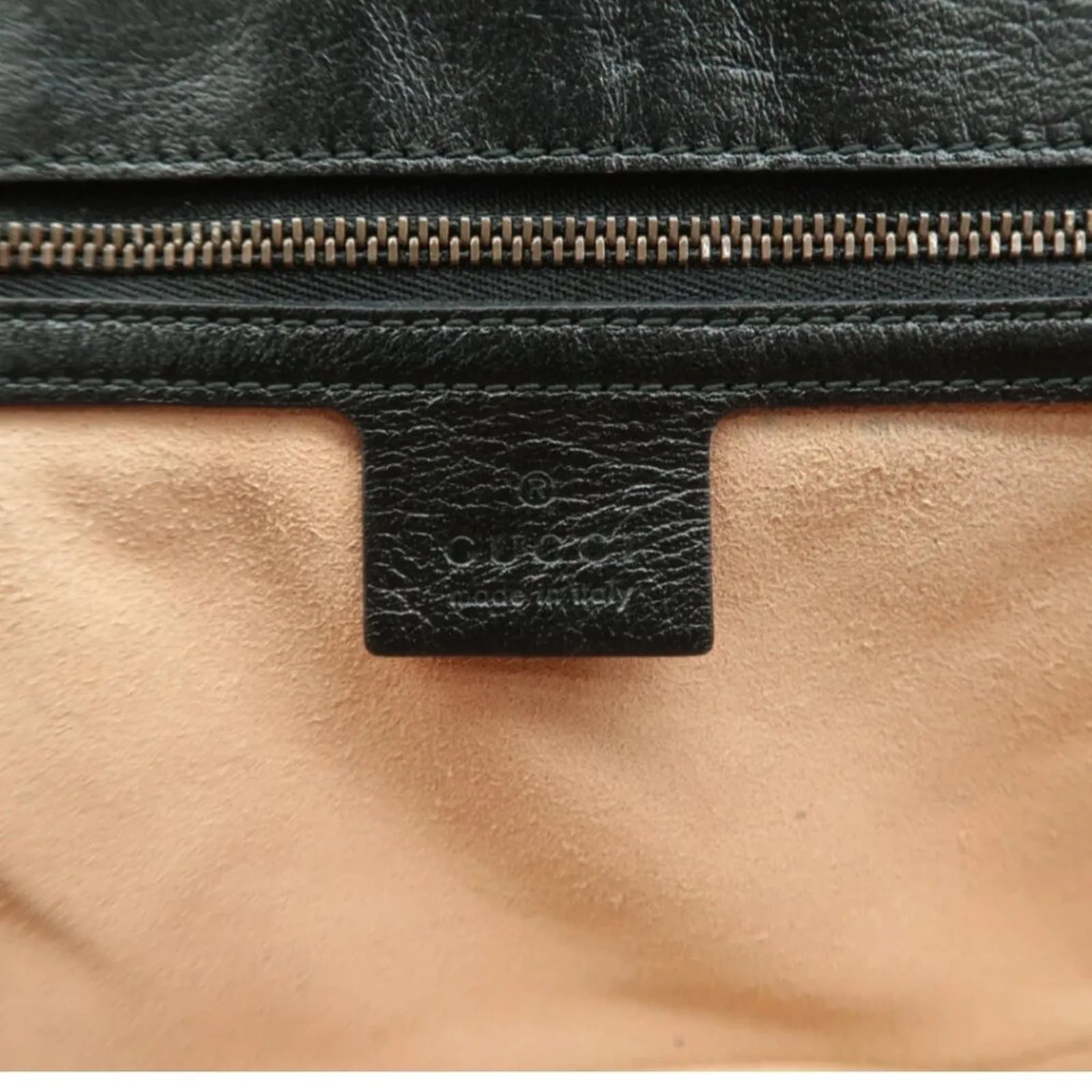 100% Authentic GUCCI GG Marmont Black&Beige Leather Shoulder Bag