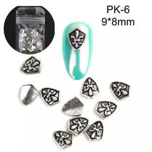 #10B Mixed Retro Nail Charms - Silver