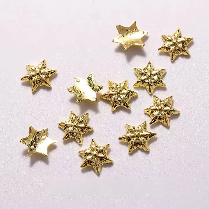 #11A Mixed Retro Nail Charms - Gold