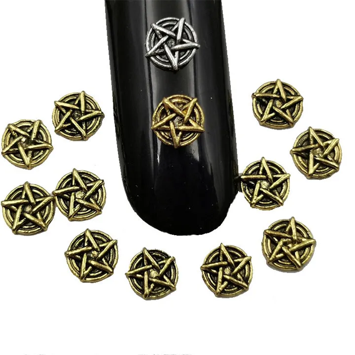 #15A Mixed Retro Nail Charms - Gold