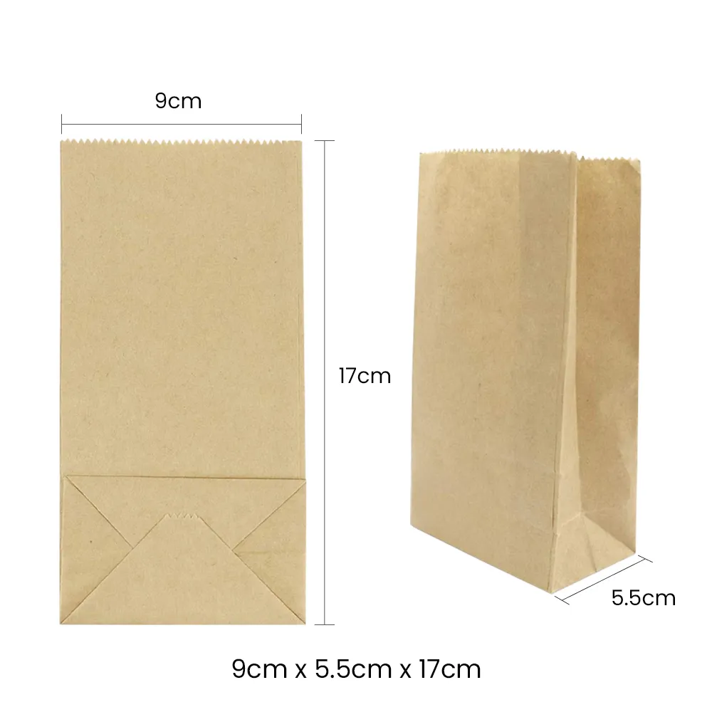 17 x 9 x 5.5cm Mini Brown Kraft Paper Bags