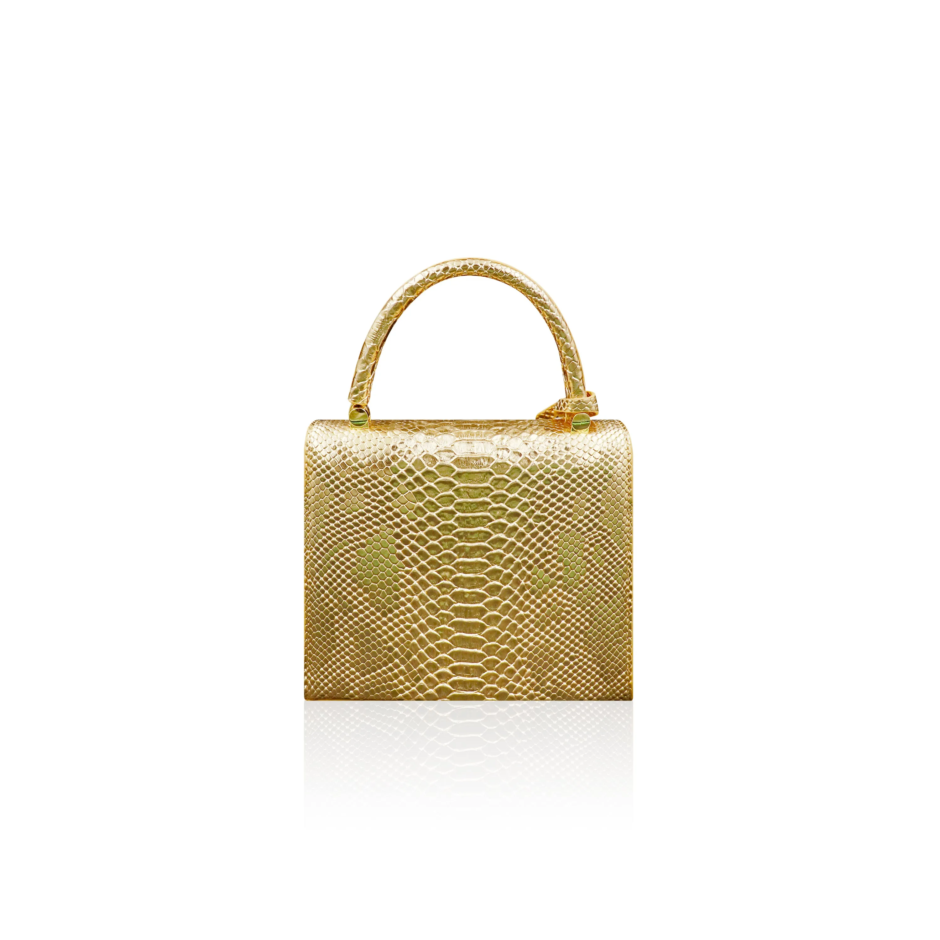 24 k gold python mini bag