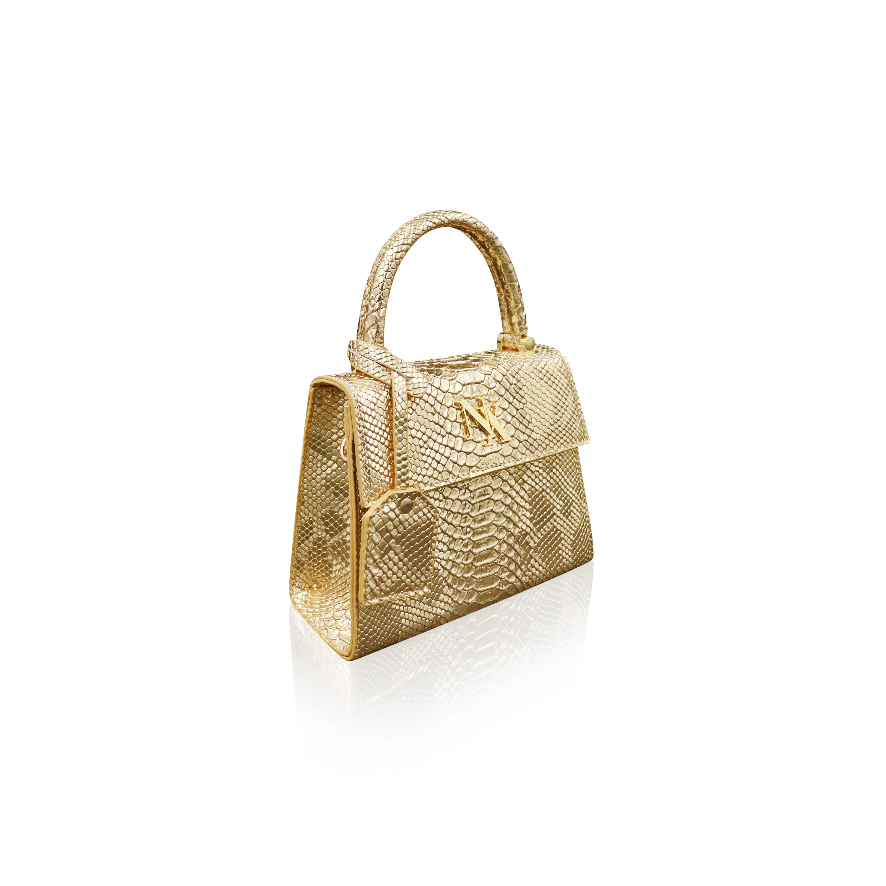 24 k gold python mini bag