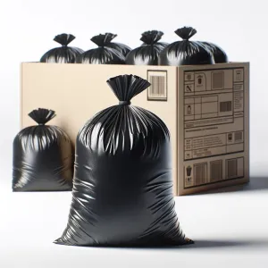 35×50/3MIL Black Garbage Bags 55-60 Gallon, 100/ Case