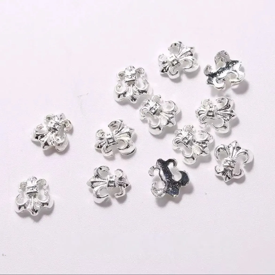 #3B Mixed Retro Nail Charms - Silver