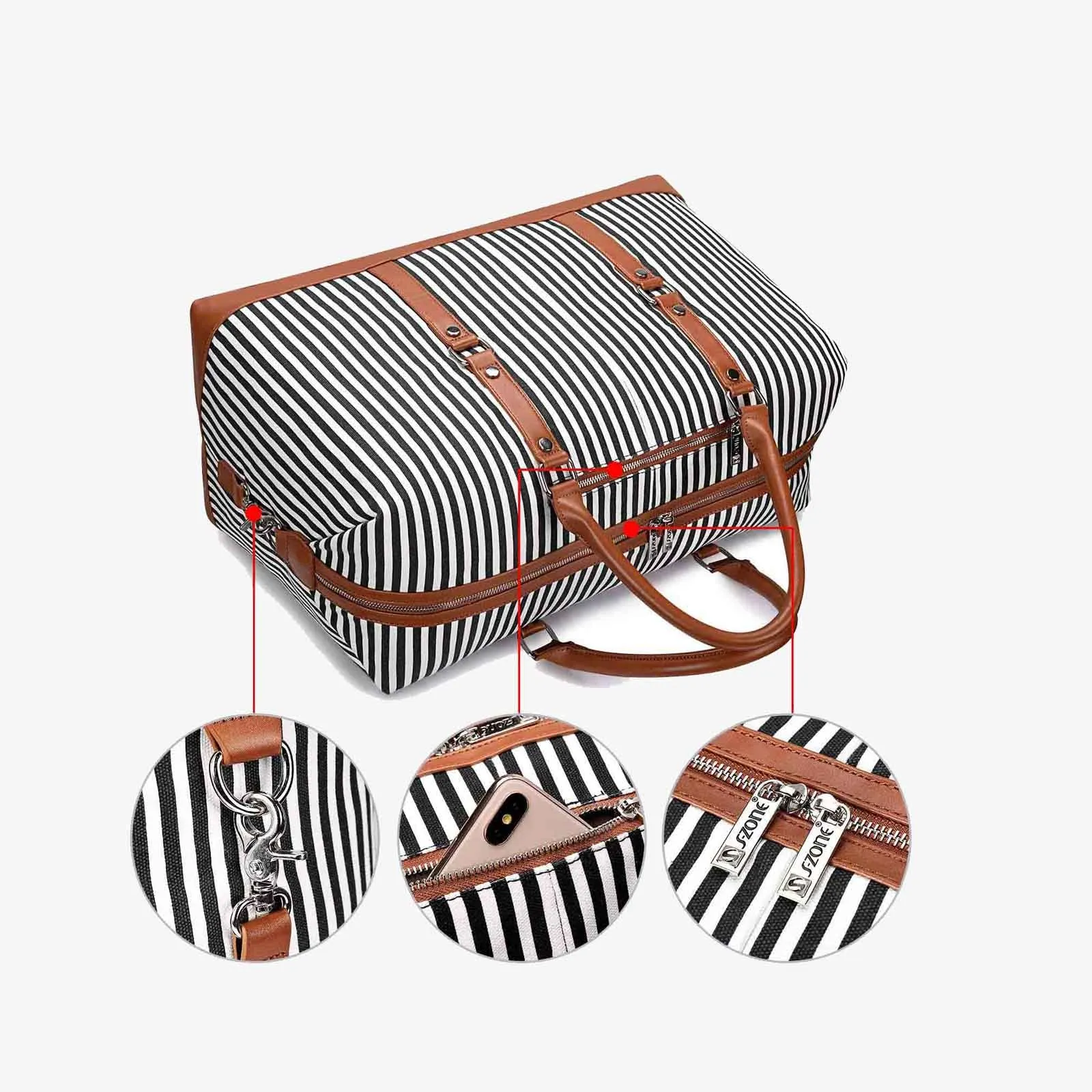 43L Canvas Duffel Weekender Bag