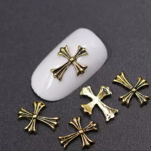 #4A Mixed Retro Nail Charms - Gold