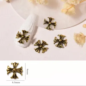 #5A Mixed Retro Nail Charms - Gold