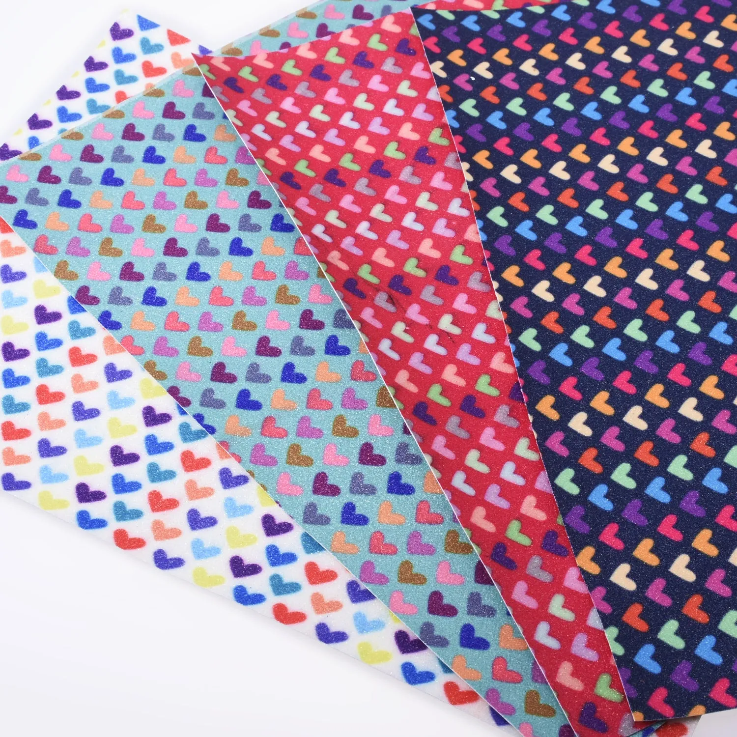 8*12" Heart Glitter Faux leather sheets PU Fabric Sheet DIY Hair Bow Making Supplies 1pcs 102630