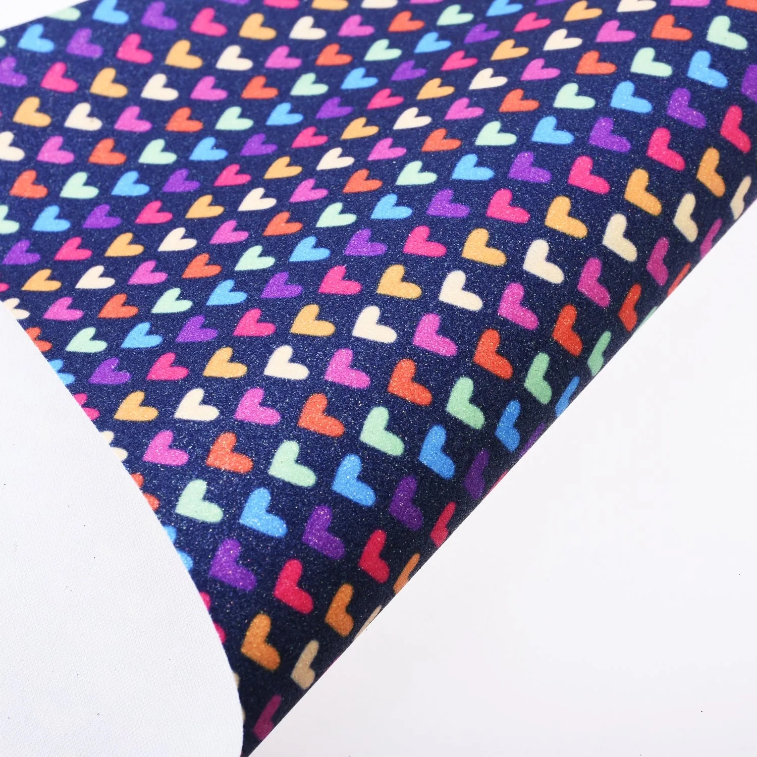 8*12" Heart Glitter Faux leather sheets PU Fabric Sheet DIY Hair Bow Making Supplies 1pcs 102630