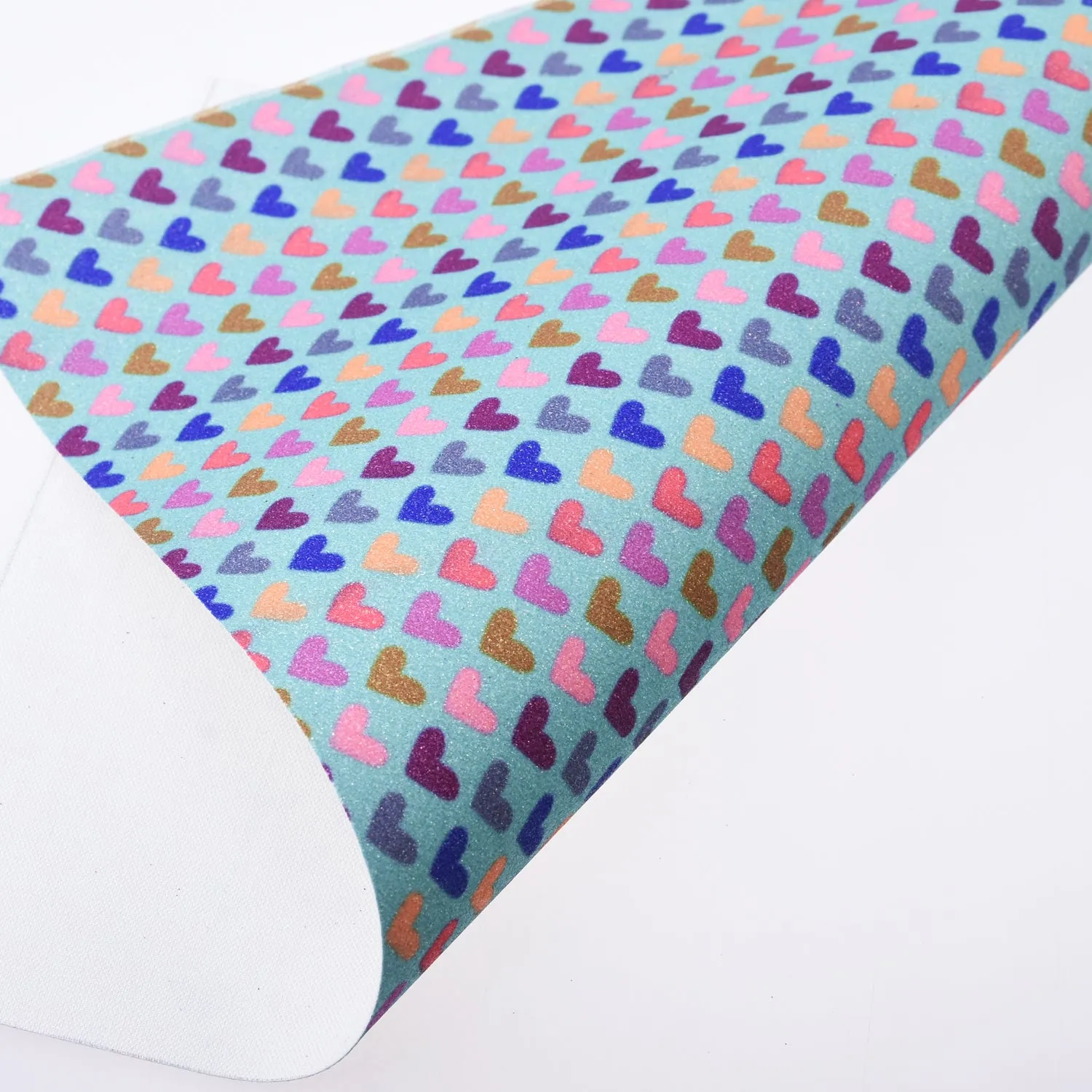 8*12" Heart Glitter Faux leather sheets PU Fabric Sheet DIY Hair Bow Making Supplies 1pcs 102630