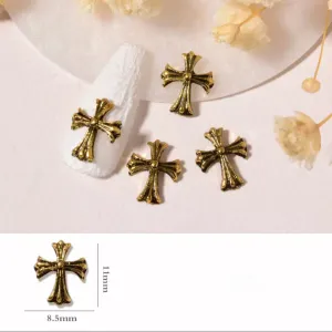 #8A Mixed Retro Nail Charms - Gold