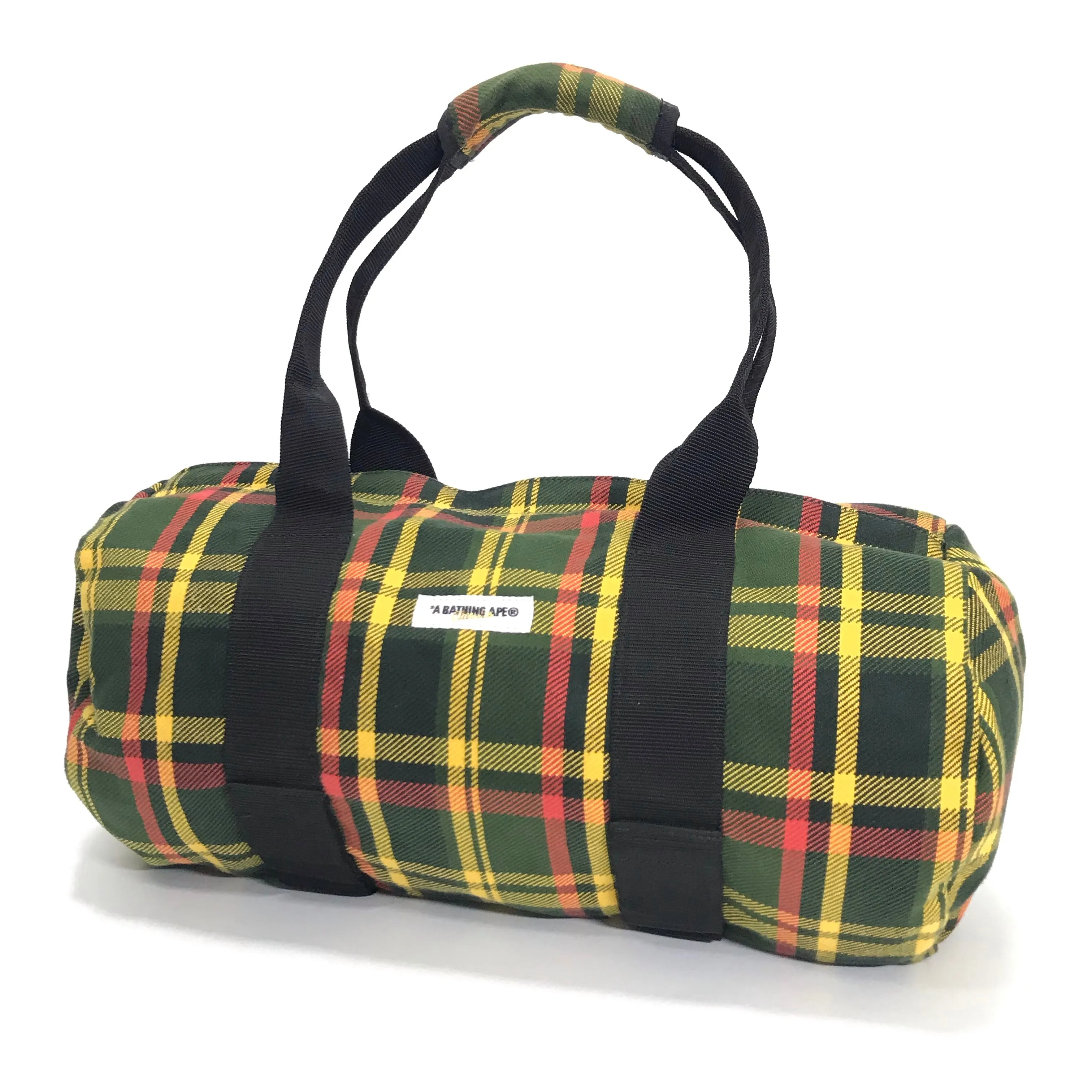 A Bathing Ape Bape Plaid Mini Duffle Bag