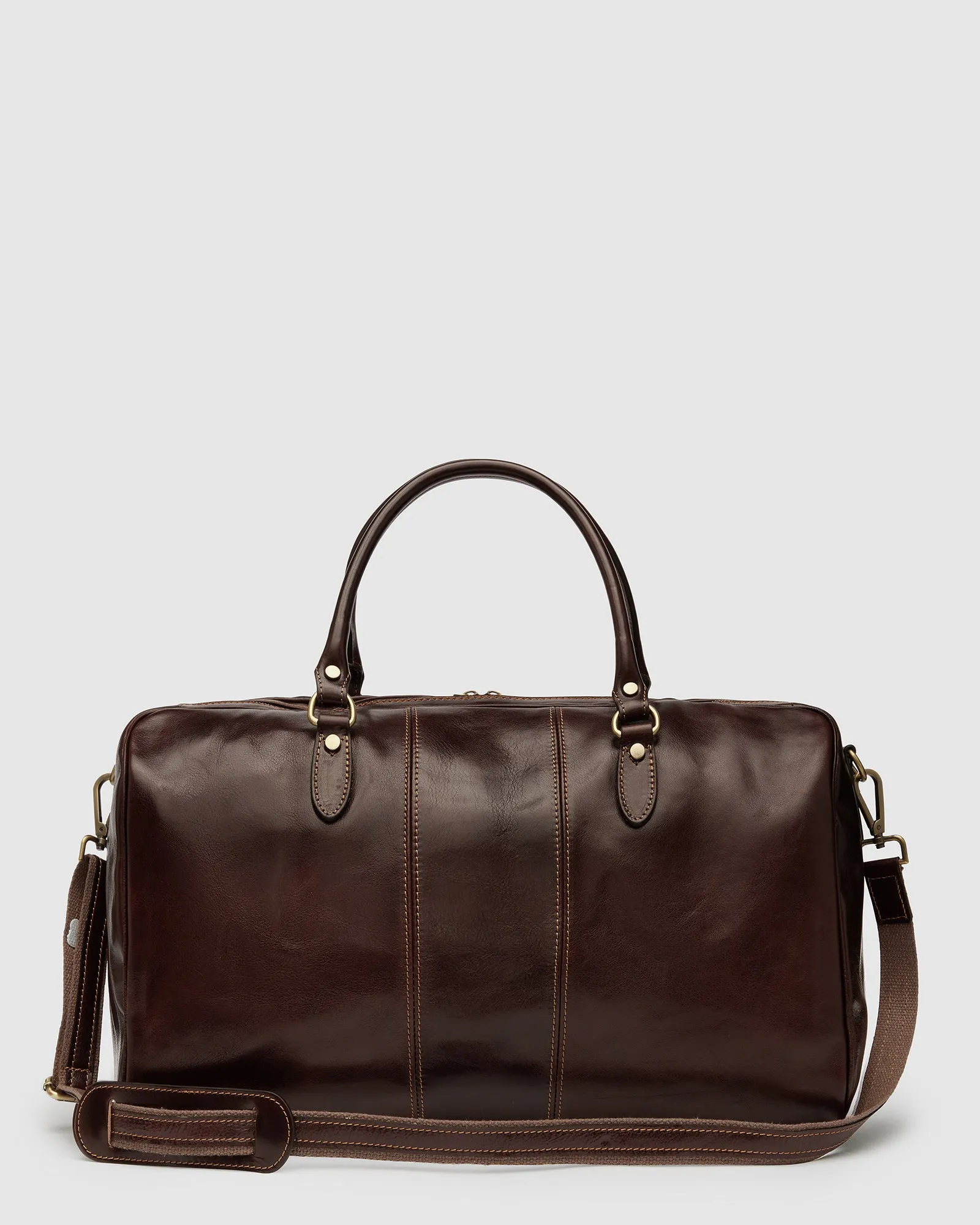 Albertis Brown Leather Weekender Bag