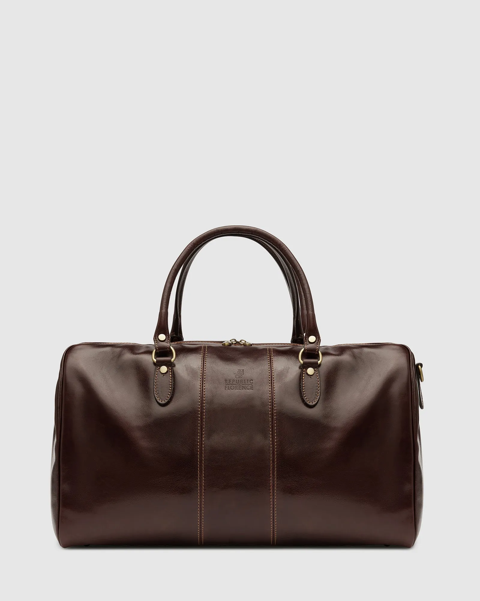 Albertis Brown Leather Weekender Bag