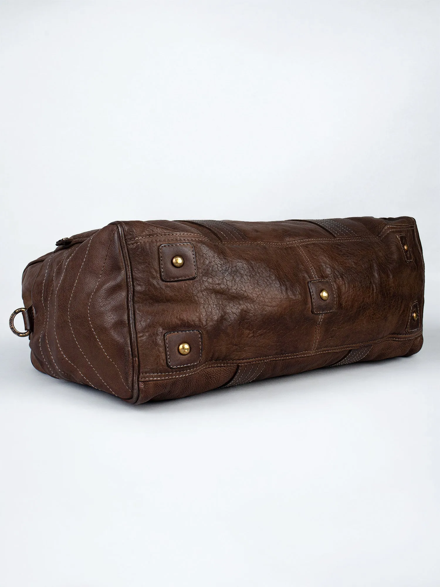 Alexander: Black Leather Weekender Bag by Art N Vintage