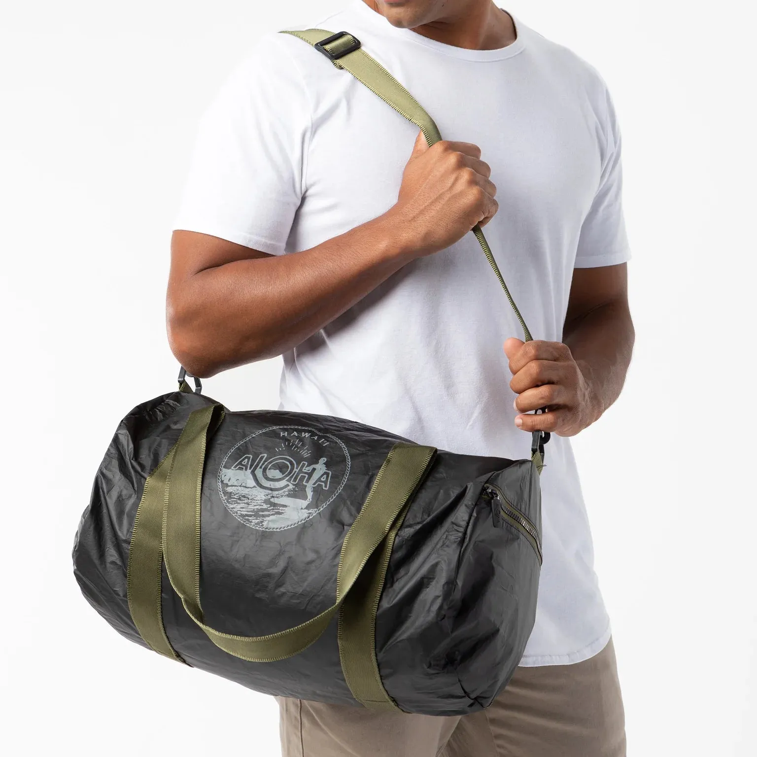 Aloha Do It All Duffle in Charcoal on Black Waikiki Seal
