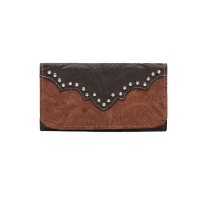 American West Handbag Annie's Secret Collection: Leather Tri-Fold Western Wallet
