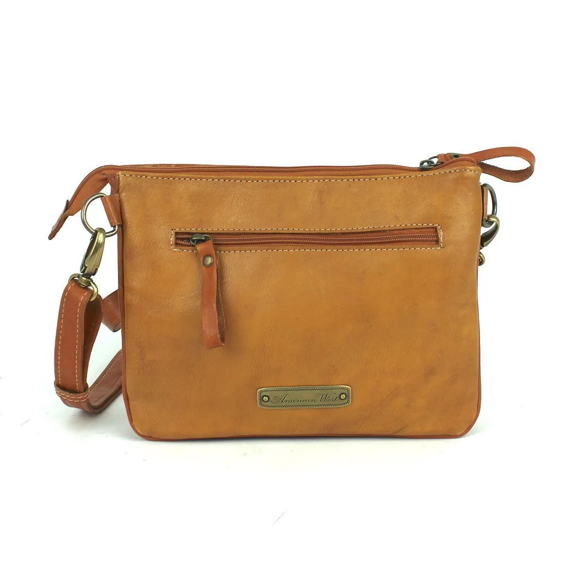 American West Handbag Texas Rose Collection: Crossbody Multi Compartment Bag