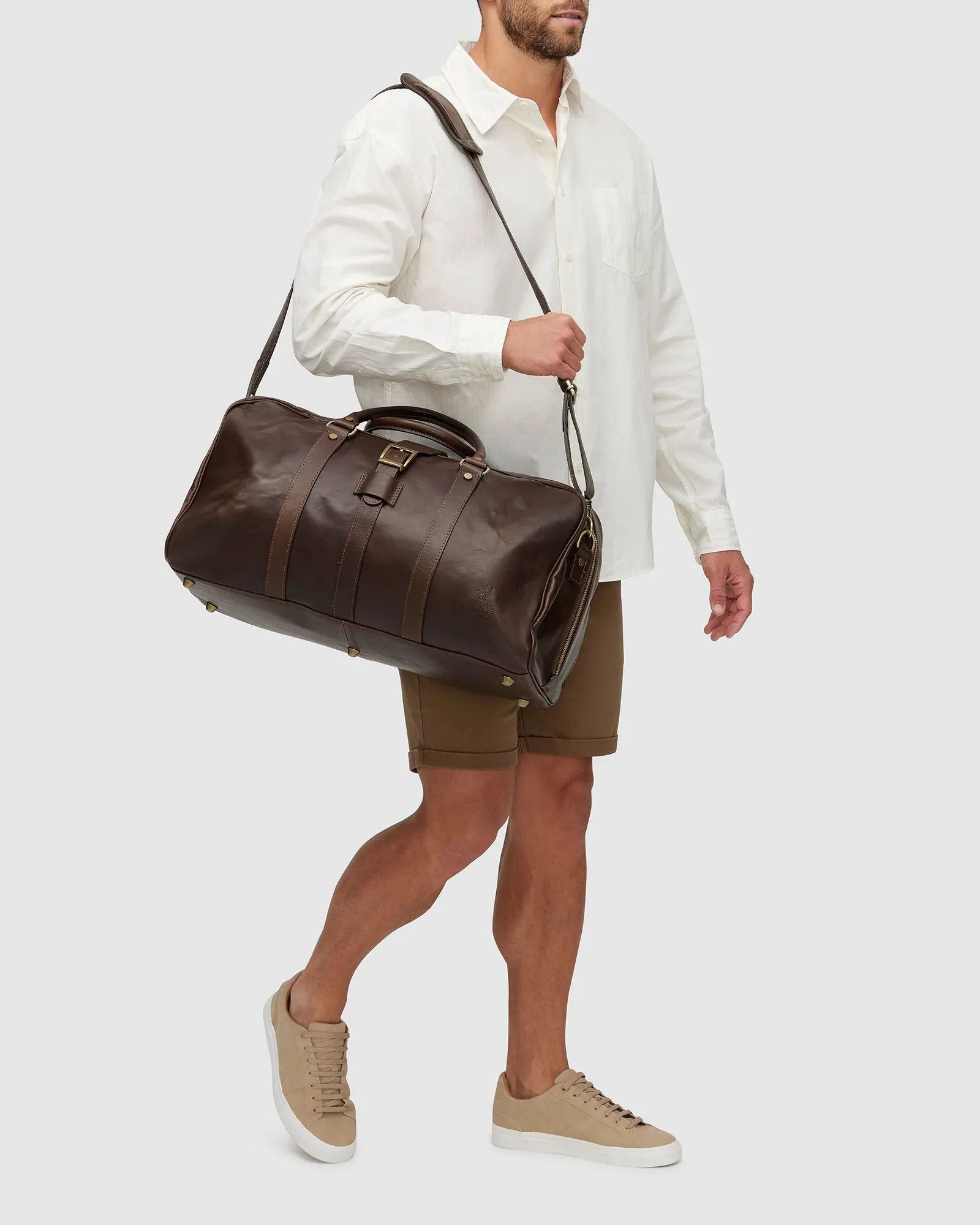 Amerigo Matt Chocolate leather duffle bag