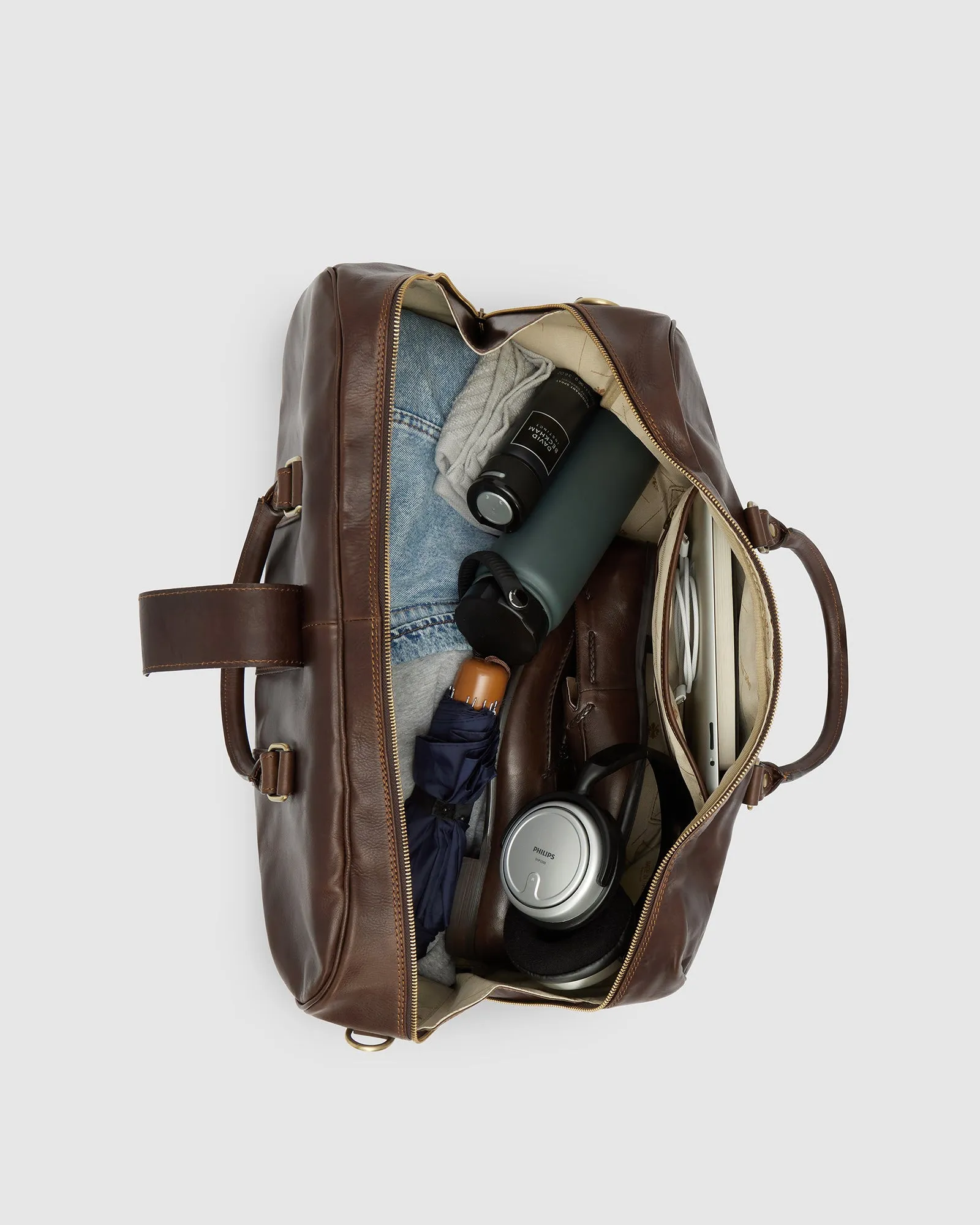Amerigo Matt Chocolate leather duffle bag