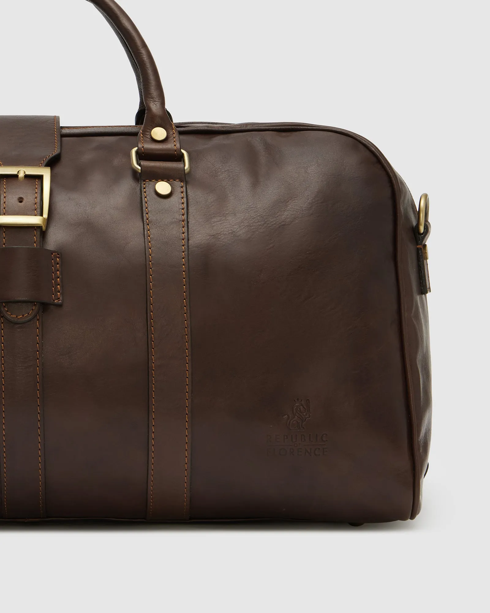 Amerigo Matt Chocolate leather duffle bag