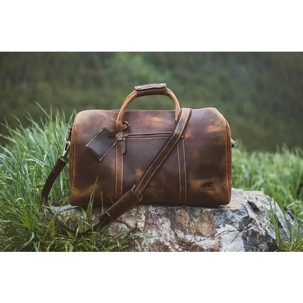 Antique Brown 30L Weekender Duffle Bag