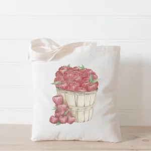 Apple Basket Watercolor Tote Bag