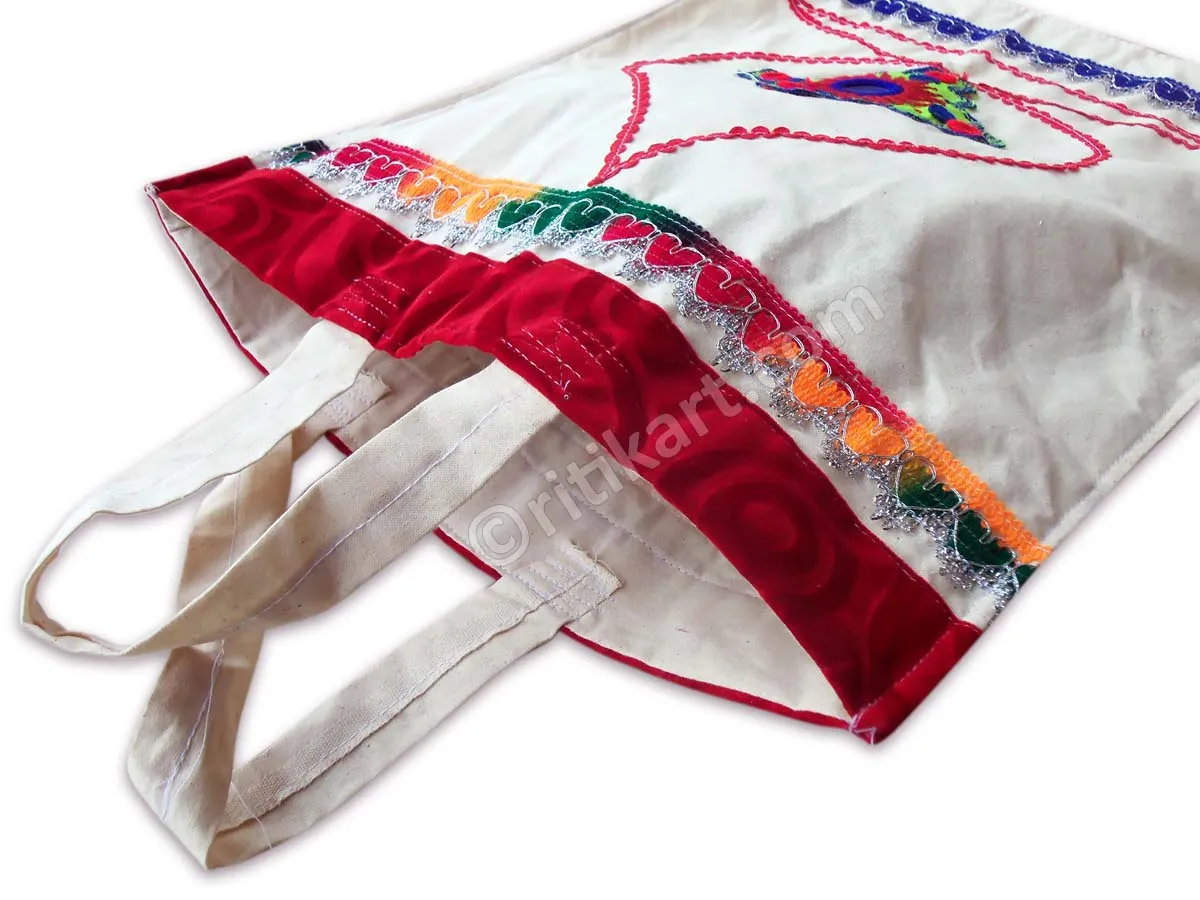 Applique Handmade Cotton Hand Bag