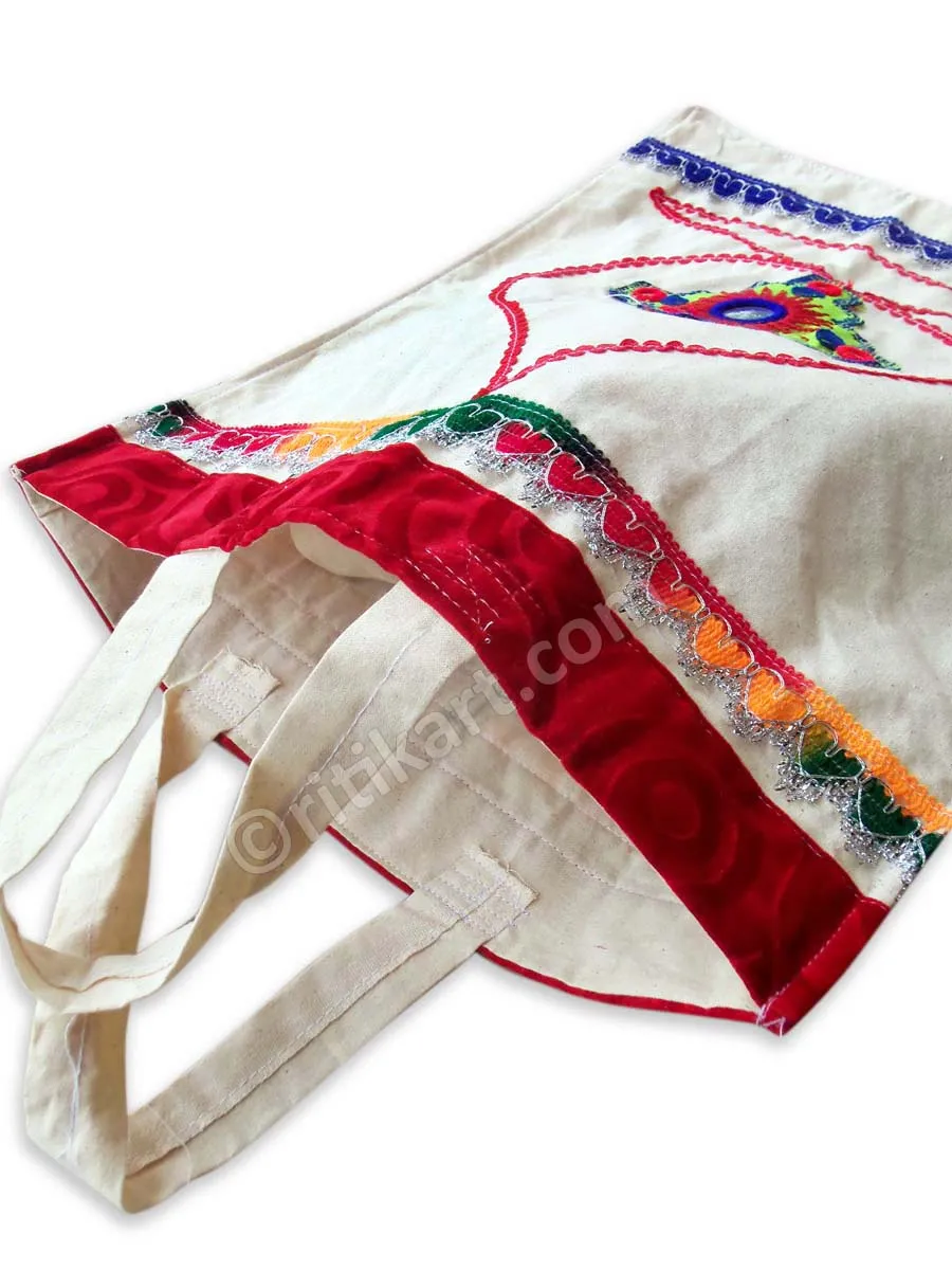 Applique Handmade Cotton Hand Bag