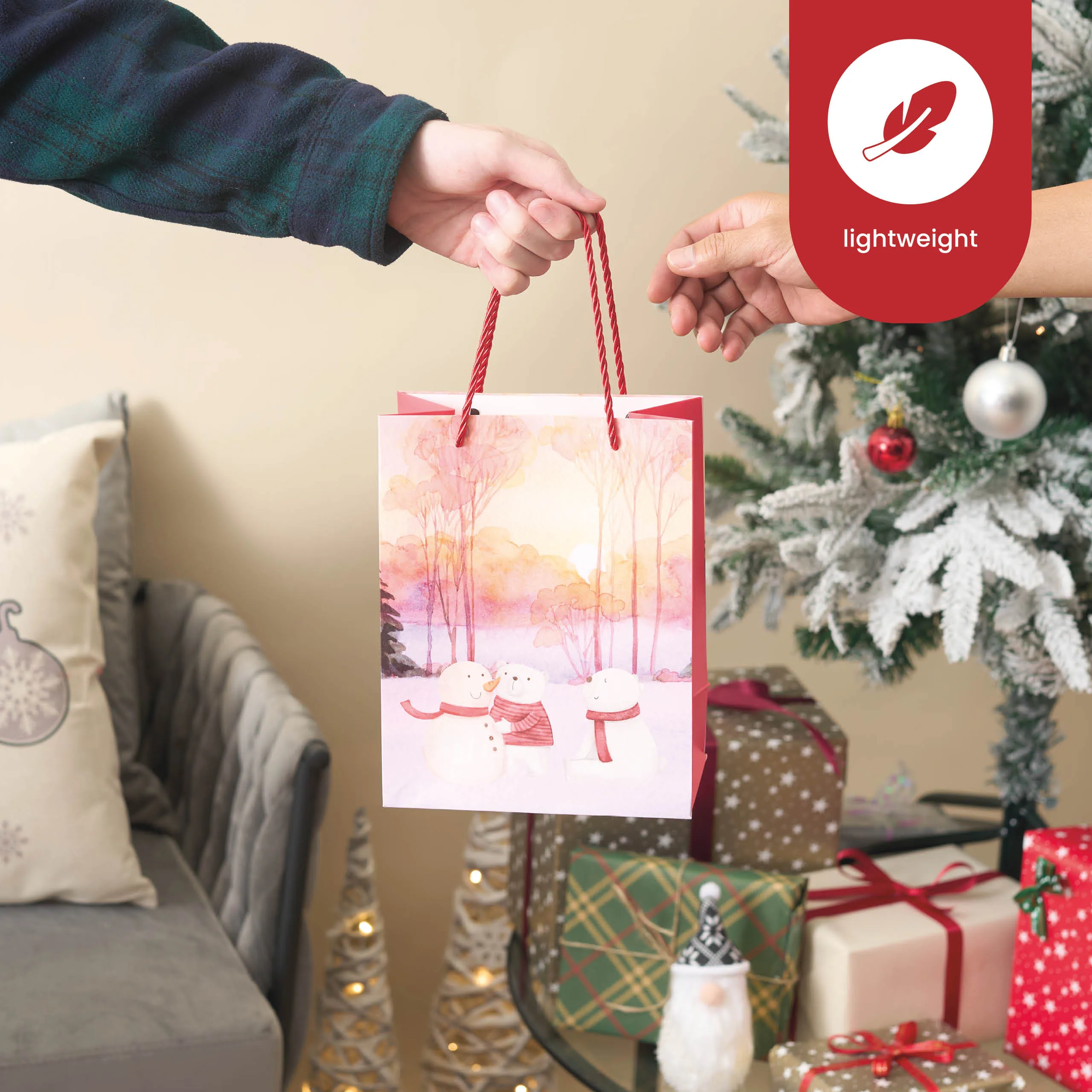 Assorted Festive Christmas Watercolour Gift Bags
