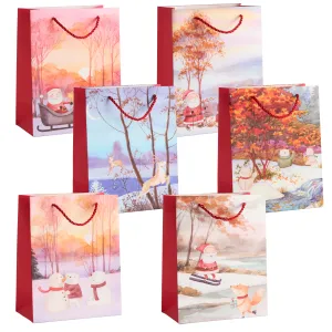 Assorted Festive Christmas Watercolour Gift Bags