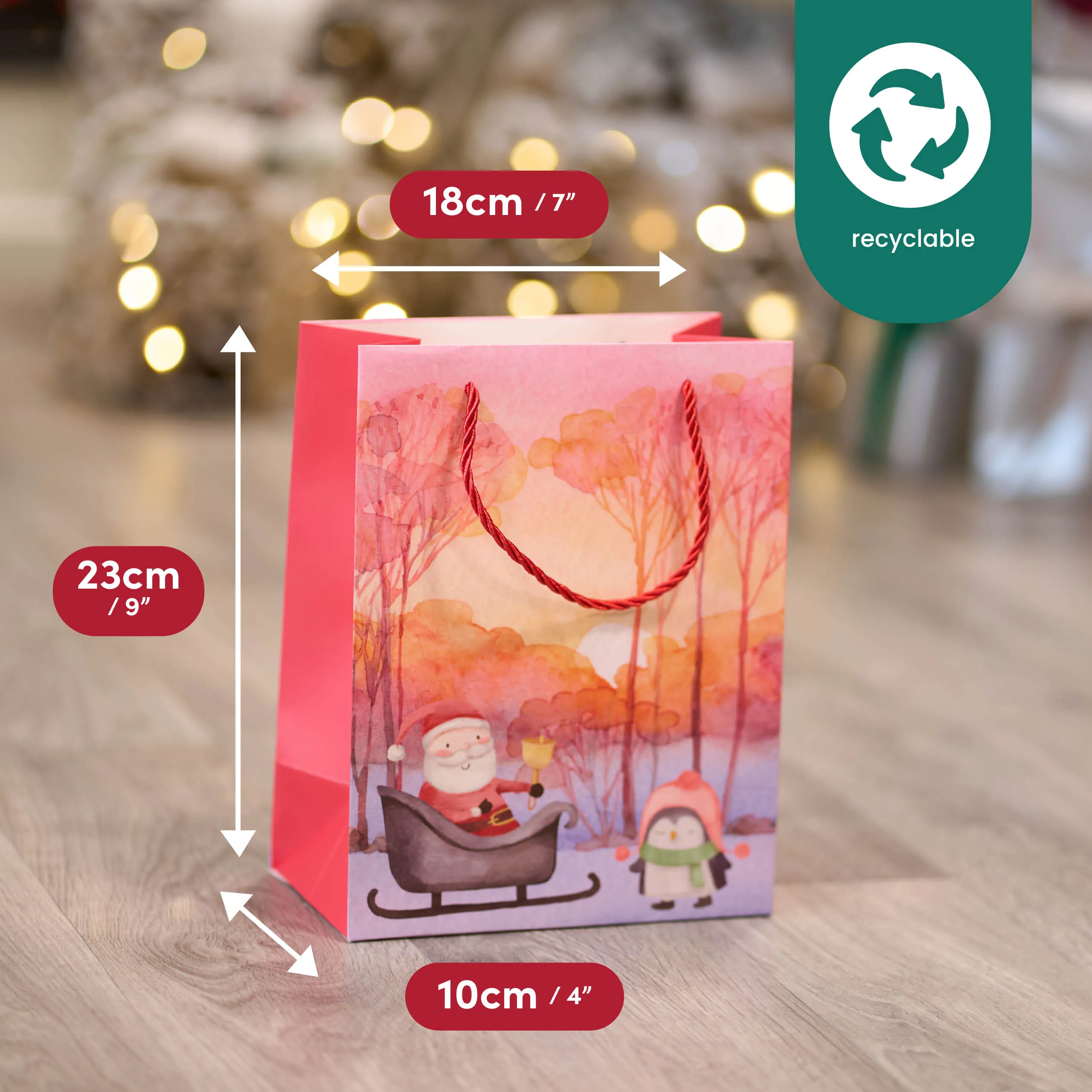 Assorted Festive Christmas Watercolour Gift Bags