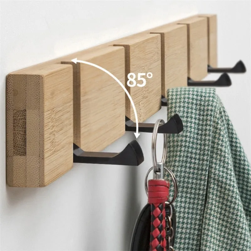 Bamboo Foldable Coat Hallway Rack