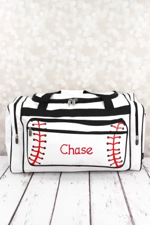 Baseball Laces Duffle Bag with Black Trim 23"