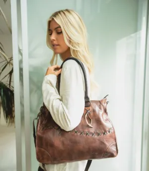 Bedstu Bruna Handbag in Teak Rustic with Black Rustic