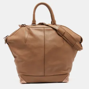 Beige Leather Emile Satchel