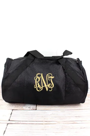 Black Glitz & Glam Barrel Duffle Bag 18"