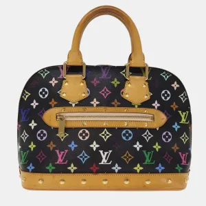 Black Monogram Multicolor Canvas Alma PM Satchel