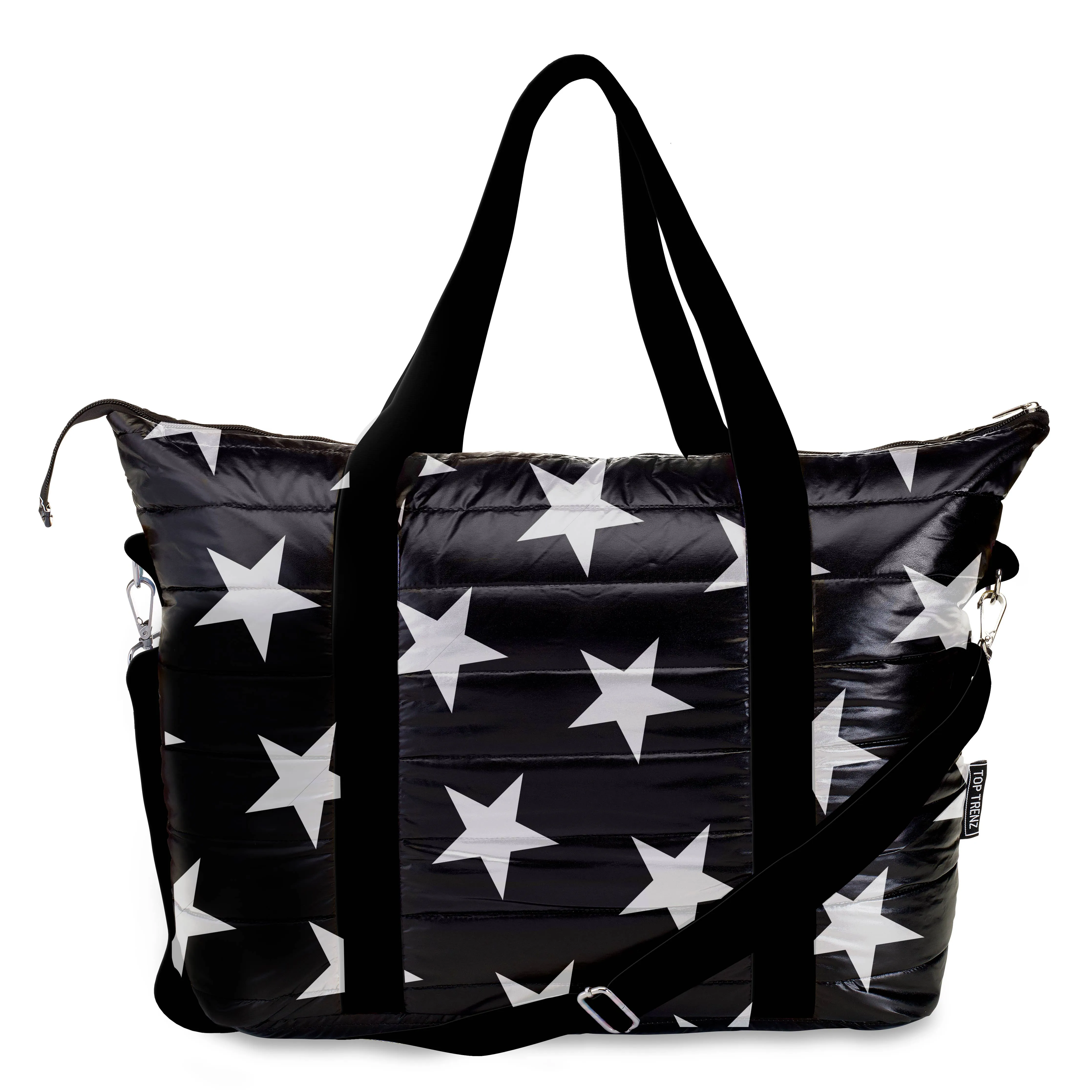 Black Puffer Star-Time Star Print Tote Bag