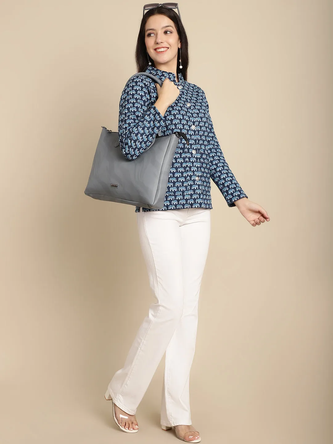 Blue Vegan PU Leather Handbags for women LHB2012