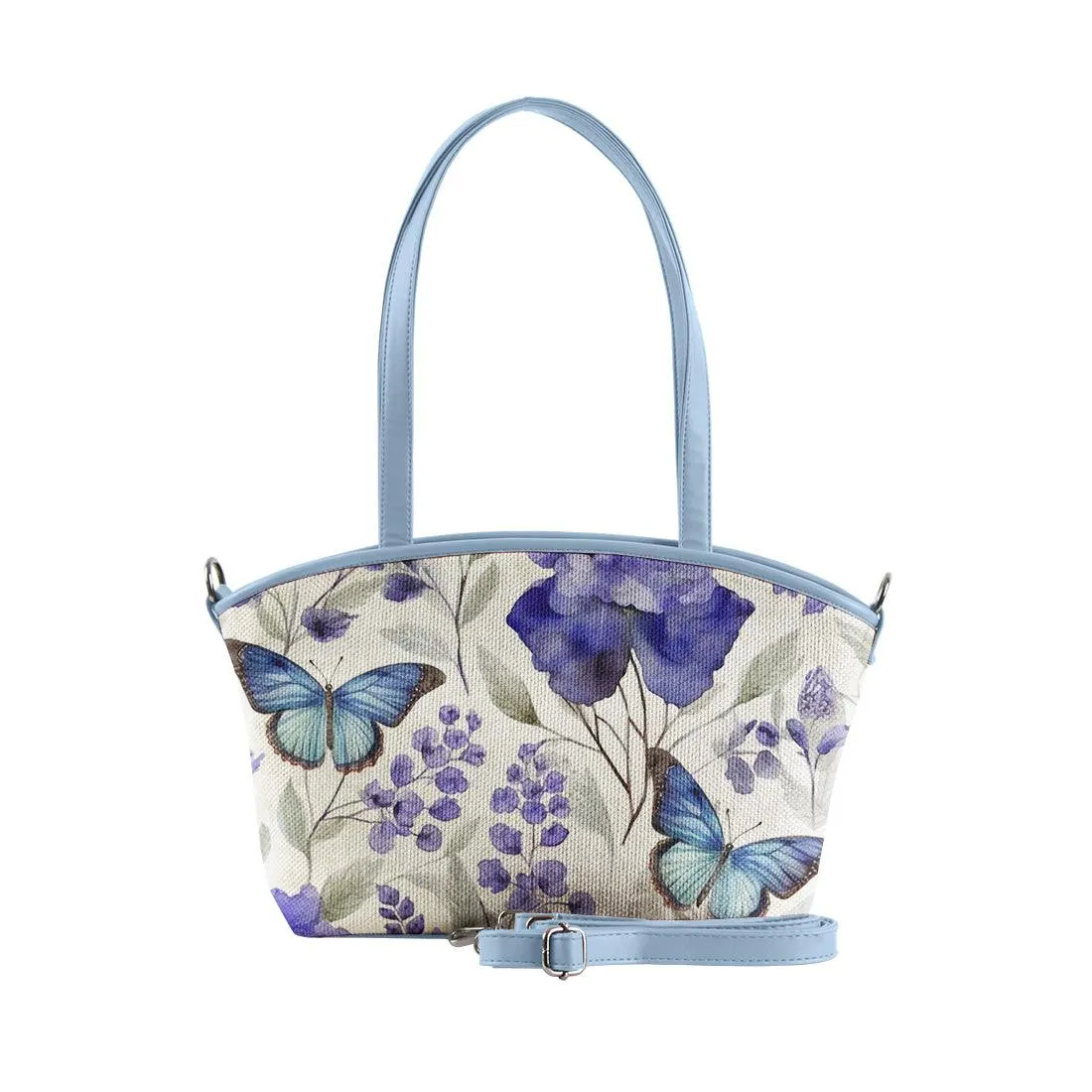 Blue Wide Tote Bag Butterfly