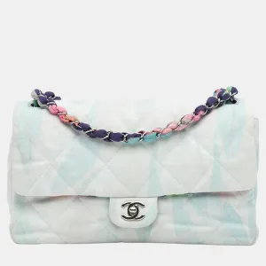 Blue/White Quilted Jungle Jeans Flap