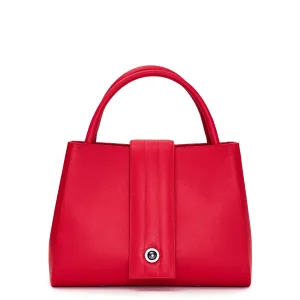 briffani lean interchangeable quilted closure tote - red with gunmetal