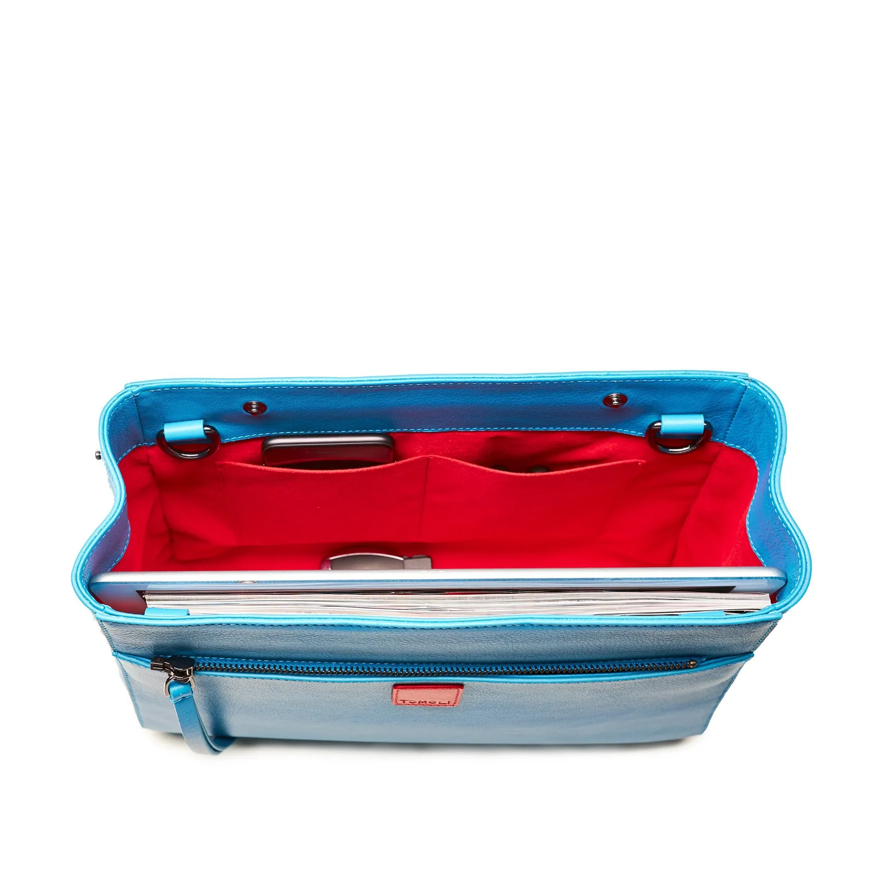 briffani orbit interchangeable strap tote - sky
