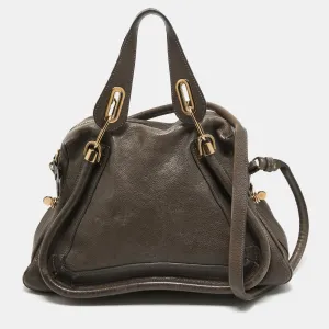 Brown Leather Medium Paraty Satchel
